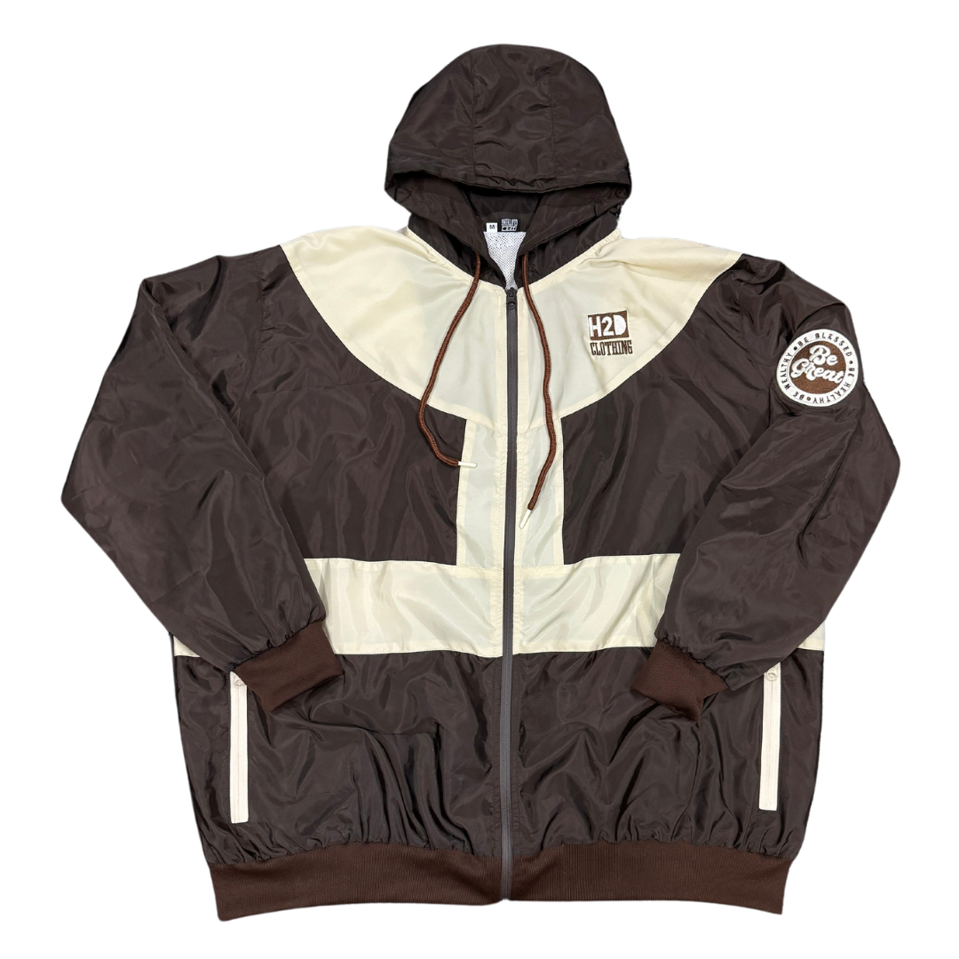 Windbreaker Set - Brown/Cream