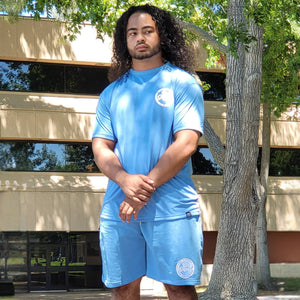 Circle of Excellence T-shirt & Shorts Set | Sky Blue & White