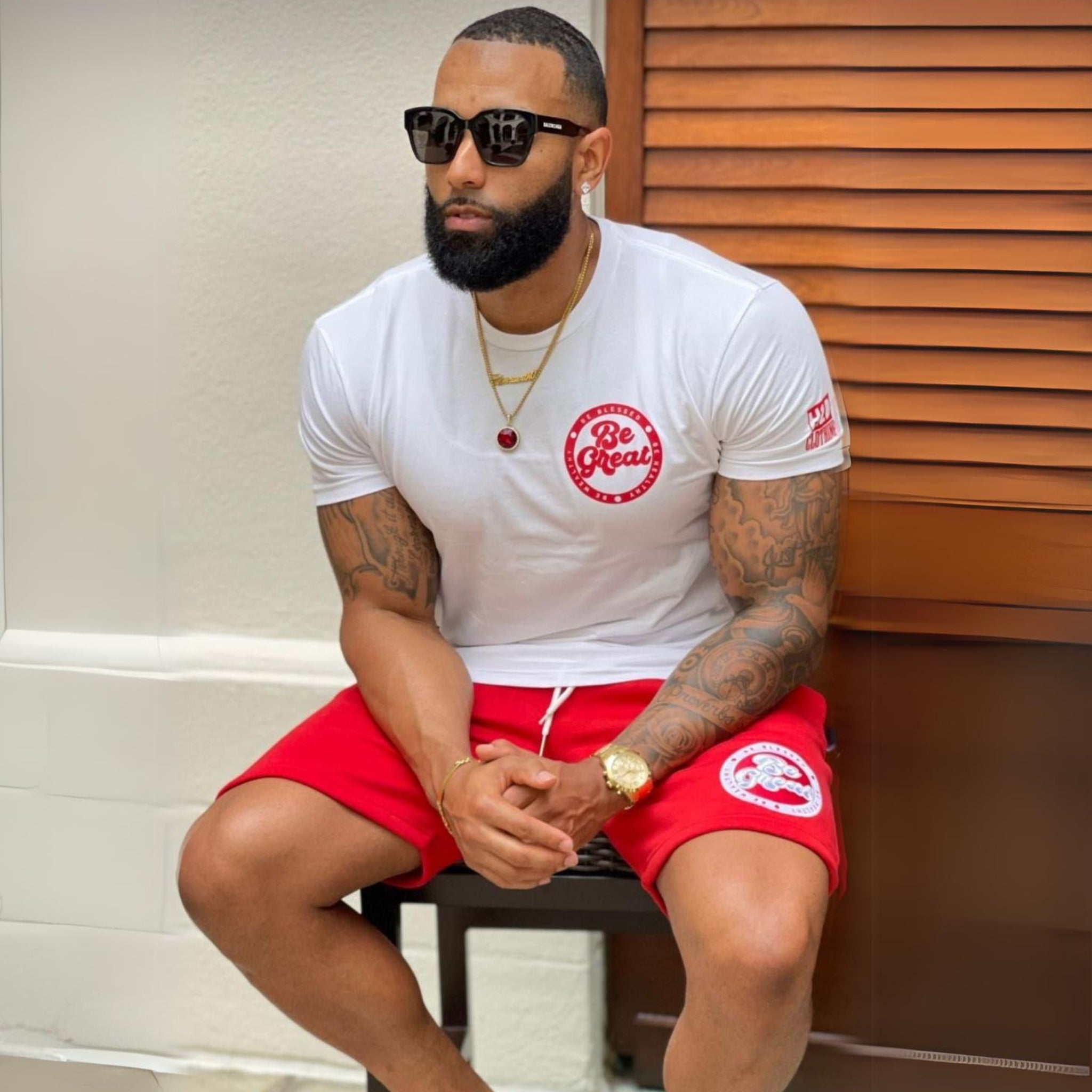 Circle of Excellence T-shirt & Shorts Set | Red & White